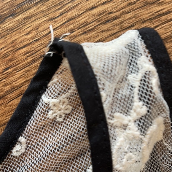 Ivory & Black Crochet & Lace Ruffle Peplum Blouse - Picture 11 of 11